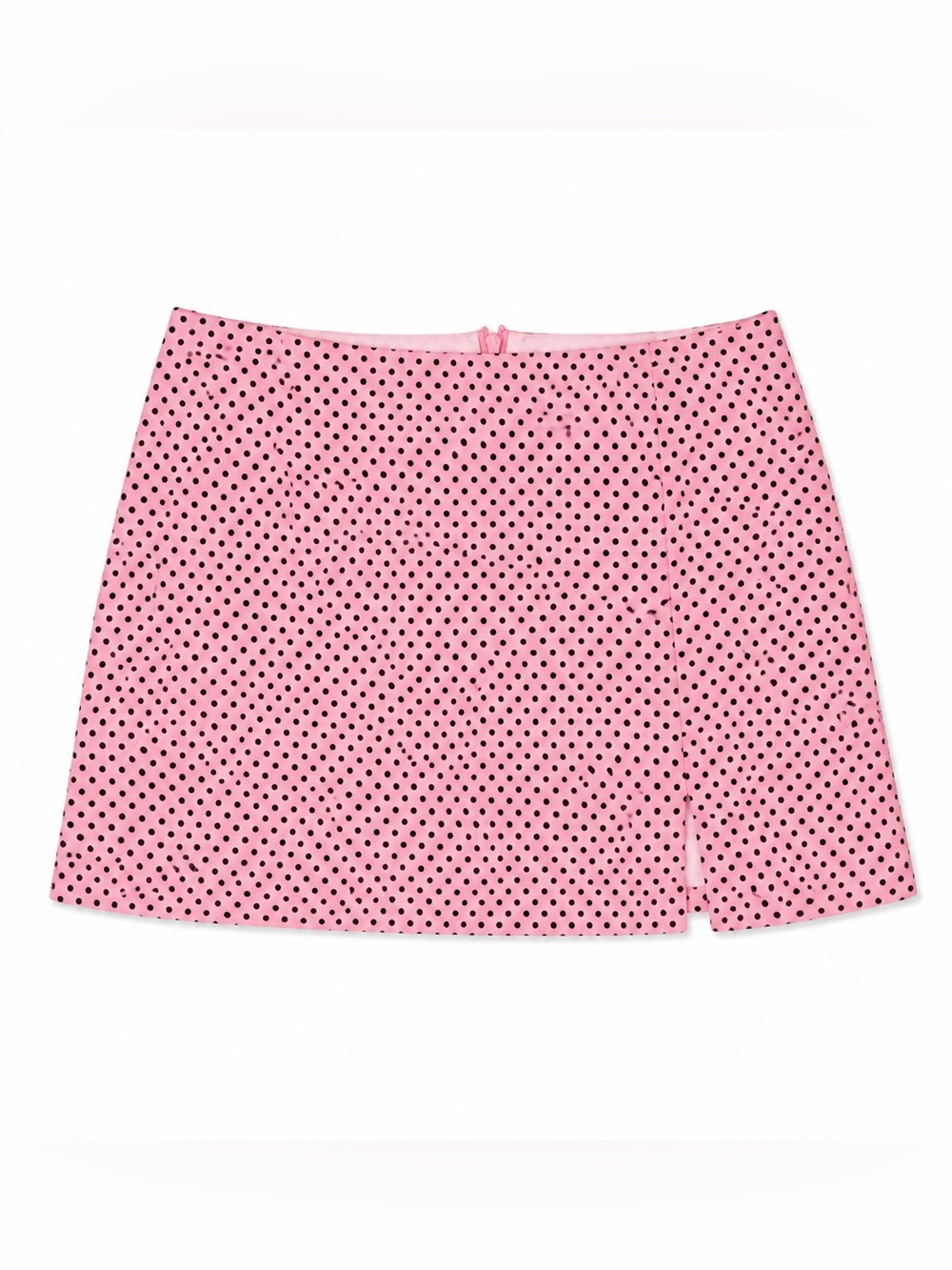 Fashion Nova Pink and Black Polka Dot Mini Skirt
